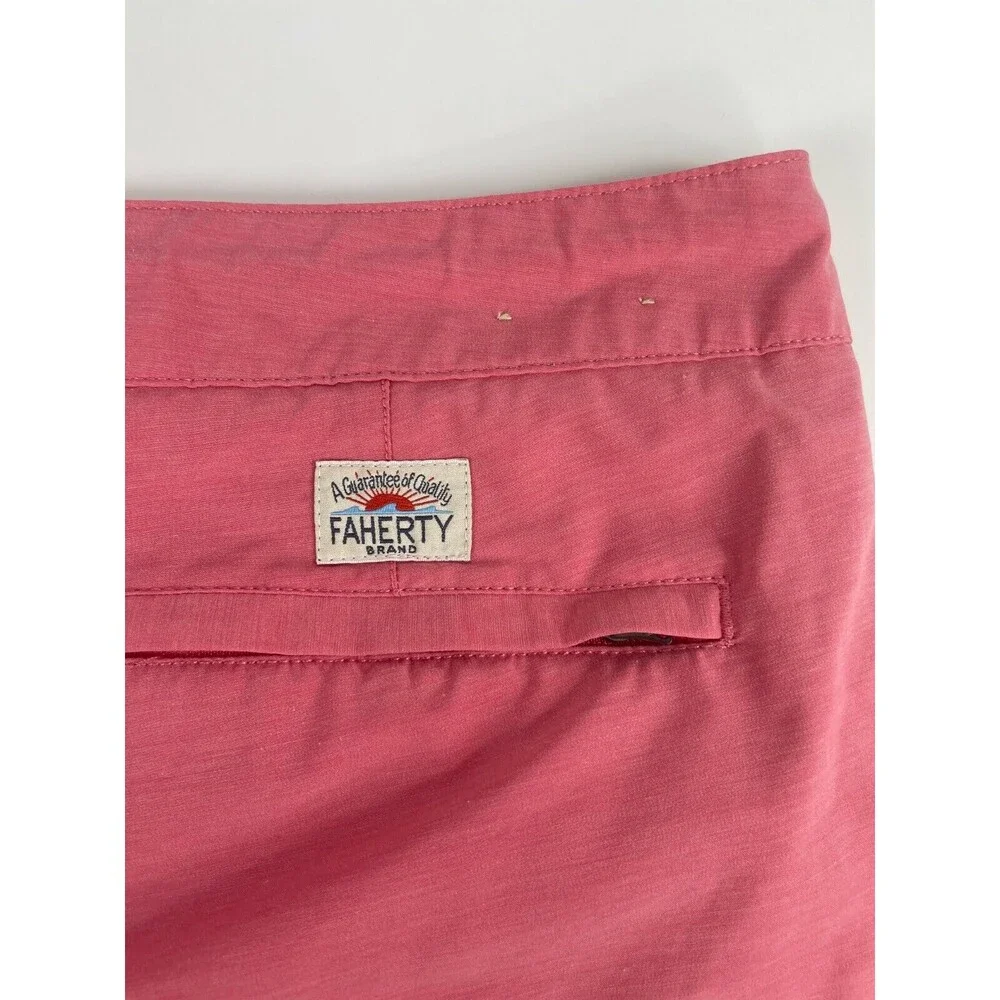 Faherty All Day Shorts – Venice Red – Size 42 – Hybrid Swim/Chino – Summer Ready